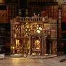 【Dreamy Book Hall】Wooden Book Nook DIY Kits - Adult 3D Puzzle Construction Set, Vintage Renaissance & Victorian Interlocking Building Blocks, Hand-Assembled Mini Shelf Decoration Gift