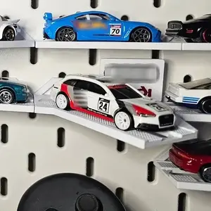 1/64 Scale Car Display Stand, Angle Placement, Compatible with Ikea Skadis, Model Car Storage Rack, Showcase Base, Gift for Car Enthusiasts, Car Model Shelf