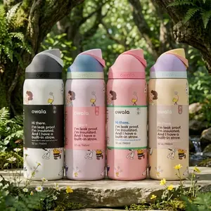 Owala FreeSip Insulated Water Bottle – Stainless Steel Leak Proof Straw Lid Reusable Bottle for Fitness Travel and Daily Use