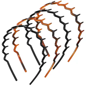 ‌Zig Zag Tooth Comb Headband Set‌ – Wavy Plastic Hair Hoops for Women & Girls