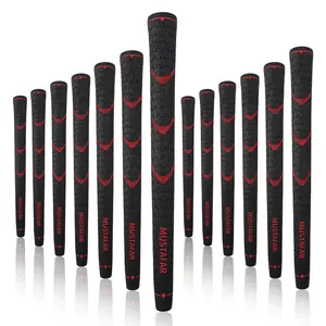 WUDAY Size/Medium Rubber Golf Club Grip Set (13-Pack) - Anti-slip and Shock-absorbing, with Thumb Texture Design, Red/green Soft Rubber Golf Grips. professional Non-Slip Jumbo