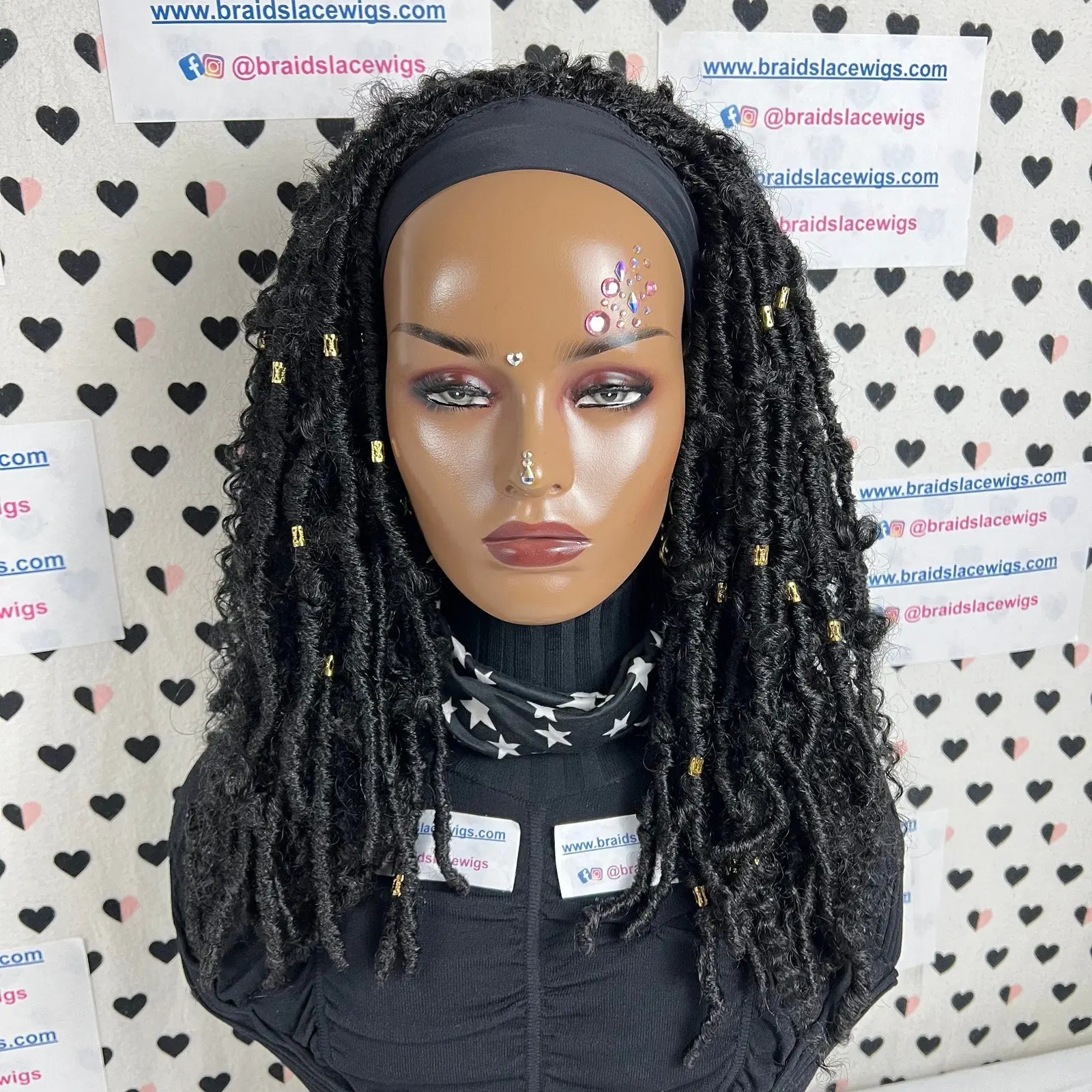 Headband Wig Boho Goddess Loc Distressed Curly Dread Locs Wigs For Black Women