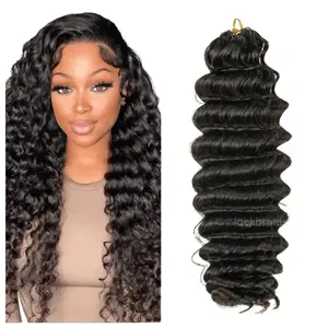 Lockbraids Crochet Human Hair Deep Wave for Miracle Knots & Mini Twists Feather Crochet Human Hair for Boho Braids Knotless Pre-separated,50strands/56-60g for each Bundle,Full Head 4 to 5 Bundles Recommended #Tiktokshop #Miracleknots #Protectivestyles