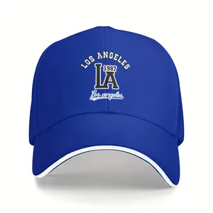 1pc Los Angeles 1987 LA Baseball Cap - Adjustable, Breathable Dad Hat with "Los Angeles" & "LA" Design, Retro Style, Perfect for Men & Women, Ideal for Fishing, Truck Driving, and Casual Attire, Everyday Cap, Fishing Cap |   Retro Style Cap |   Durable