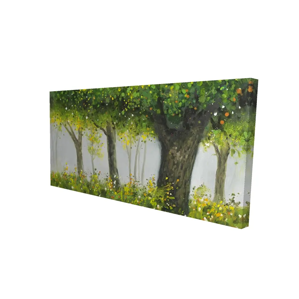 360 stand Nature Forest Paper Artwork by Summer Brown - 24x48 in. Artistic Landscape Trees Wall Art, Bedroom Home Decor Poster Print, Decoration, Art-Themed Wall Arts