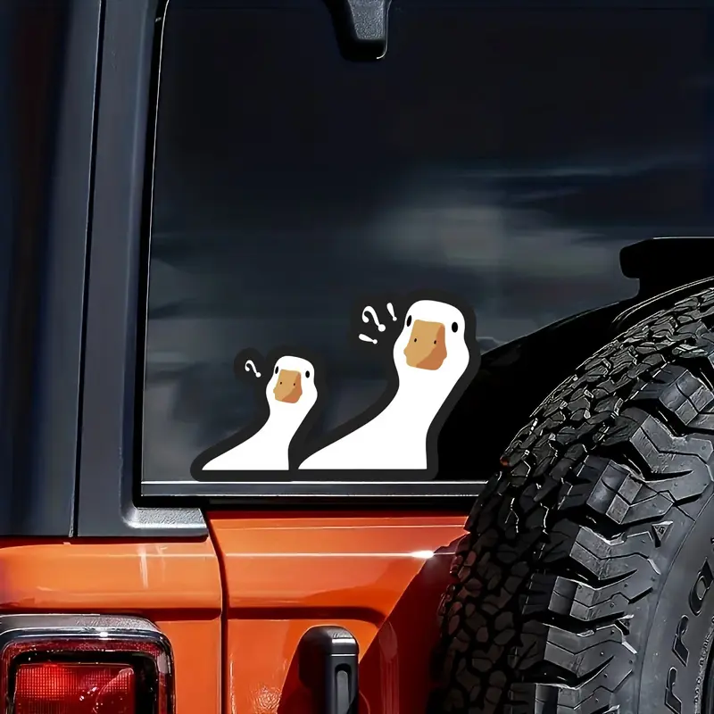 1PC Daily Innocent Question-Mark Geese Attitude Sticker - For cups, phone cases, notebooks. Full of daily playful healing life attitude. Add personalized details. Fits multiple scenes!