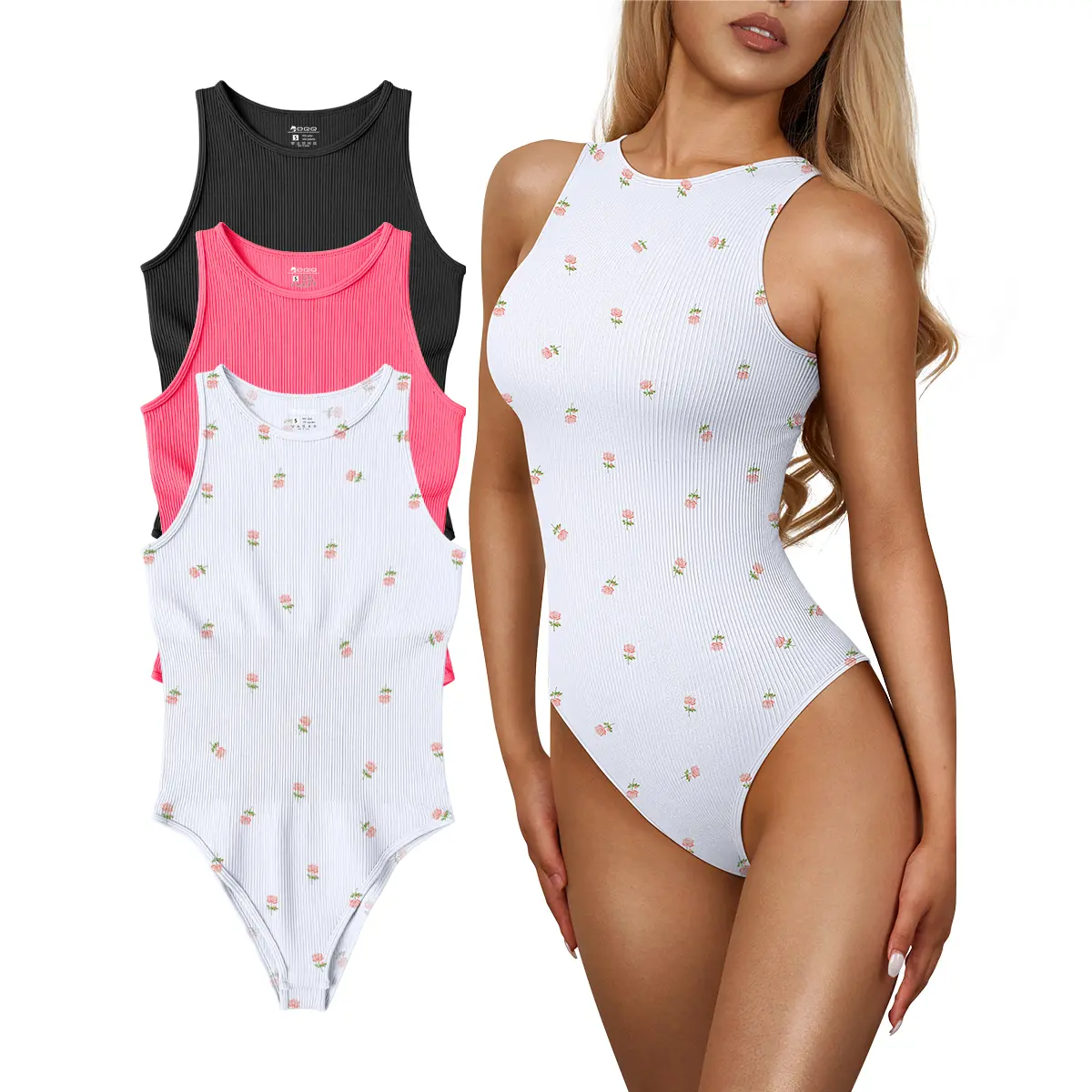 Black,Fluorescent pink2,Rose white