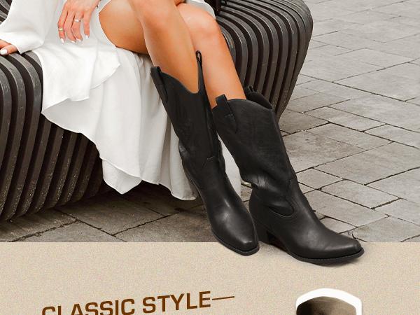 DREAM PAIRS Women's Square Toe Cowgirl Embroidered Mid Calf Western Fashion Dress Low Chunky Heel lolly boots Walking Shoes Comfort Decor Footwear denim boots DREAM PAIRS Women's Square Toe Cowgirl Embroidered Mid Calf Western Fashion Dress Low Chunky Heel lolly boots Walking Shoes Comfort Decor Footwear denim boots