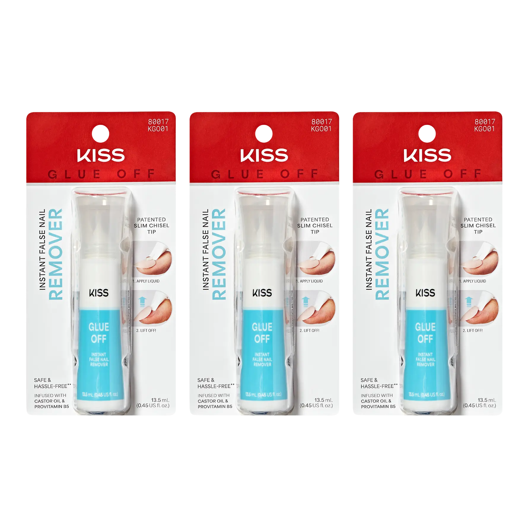 KISS Glue OFF Press On Nails Remover 3-Pack Bundle