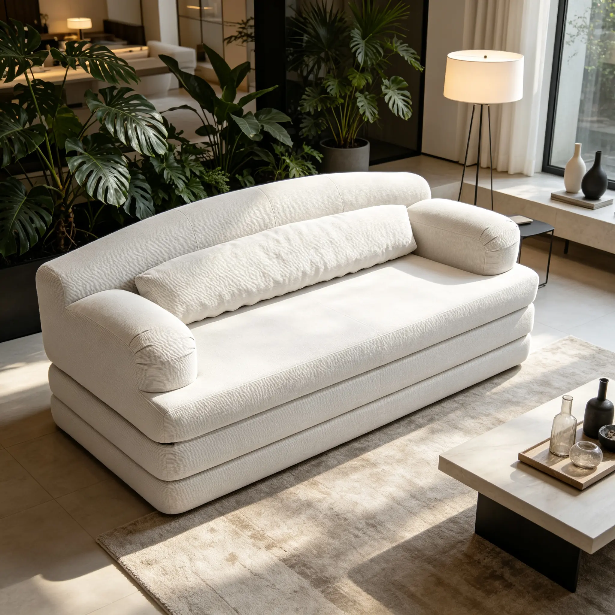 2-Seater Micro Corduroy Compression Sponge Sofa Bed, Modular Floor Couch with Removable Cover, Foldable & Stackable Couches for Small Apartments, Couches For Apartment
