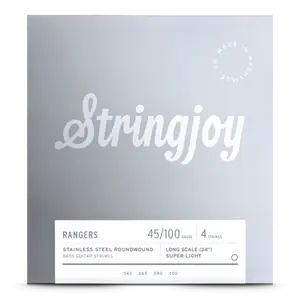Stringjoy 45-100 Long Scale 4 String Super Light Gauge Rangers - Stainless Steel Bass Guitar Strings