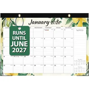 Desk Calendar 2026-2027, 18 Months Desktop/Wall Calendar 2026 Run until Jun. 2027, 17" x 12" Large Desk Planner,  School Office Supplies for Women & Men