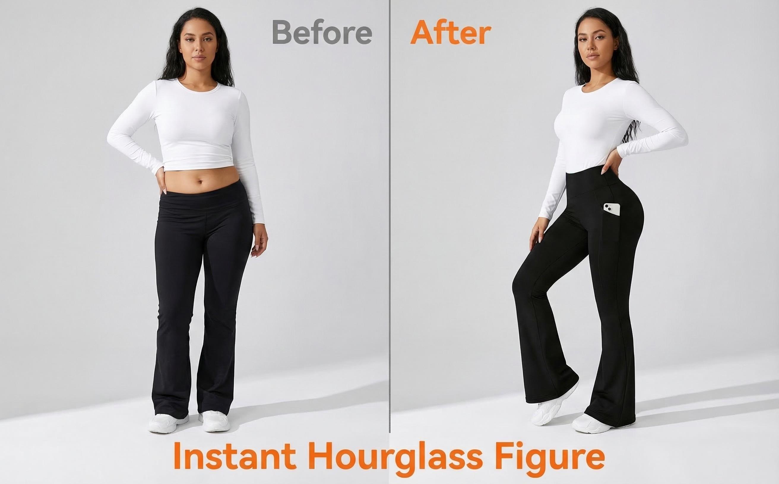 Women's High Stretch Micro Flare Sweatpants Soft Elastic Flare Yoga Pants