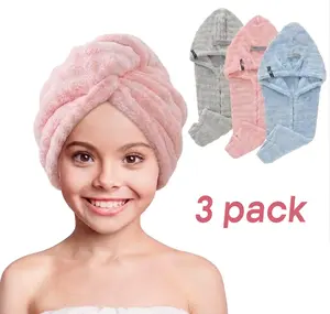 Microfiber Hair Towel Wrap – Lightweight & Super Absorbent, Fast Drying Anti-Frizz Hair Turban with Elastic Strap, Small Size 14×24 in, Petite Friendly, Perfect for Girls & Short to Medium Hair