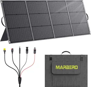 MARBERO 200W Portable Solar Panel for Power Station IP68 Waterproof 200 Watt Foldable Solar Power Charger >23% High Efficiency Compatible with Solar Generator for Camping RV Outdoor Cloudy Emergency outdoorfun
