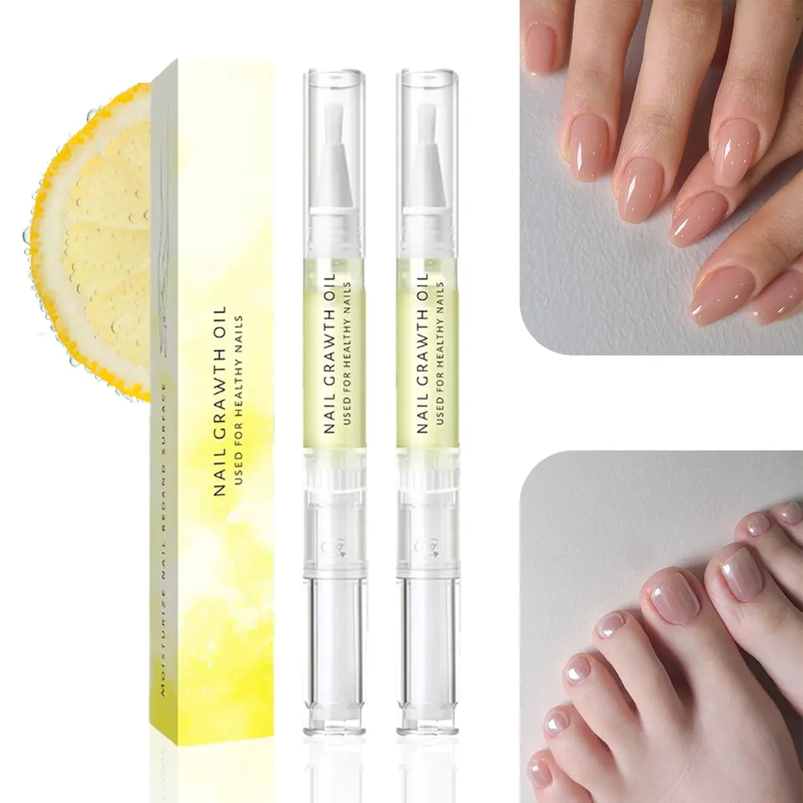 Dual Set Nail Growth Oil Pen Nourishing Nail & Cuticle Serum Strengthens Moisturizes Restores Natural Shine Lightweight Essential Oil Formula for Faster Healthier Nail Growth 2 PCS Daily Peeling nailgrowthoil - Smooth
