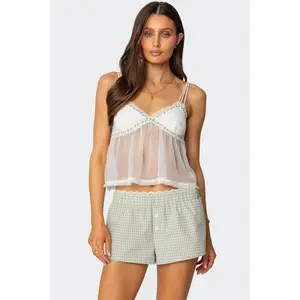 Sheer Lacey Babydoll Tank Top