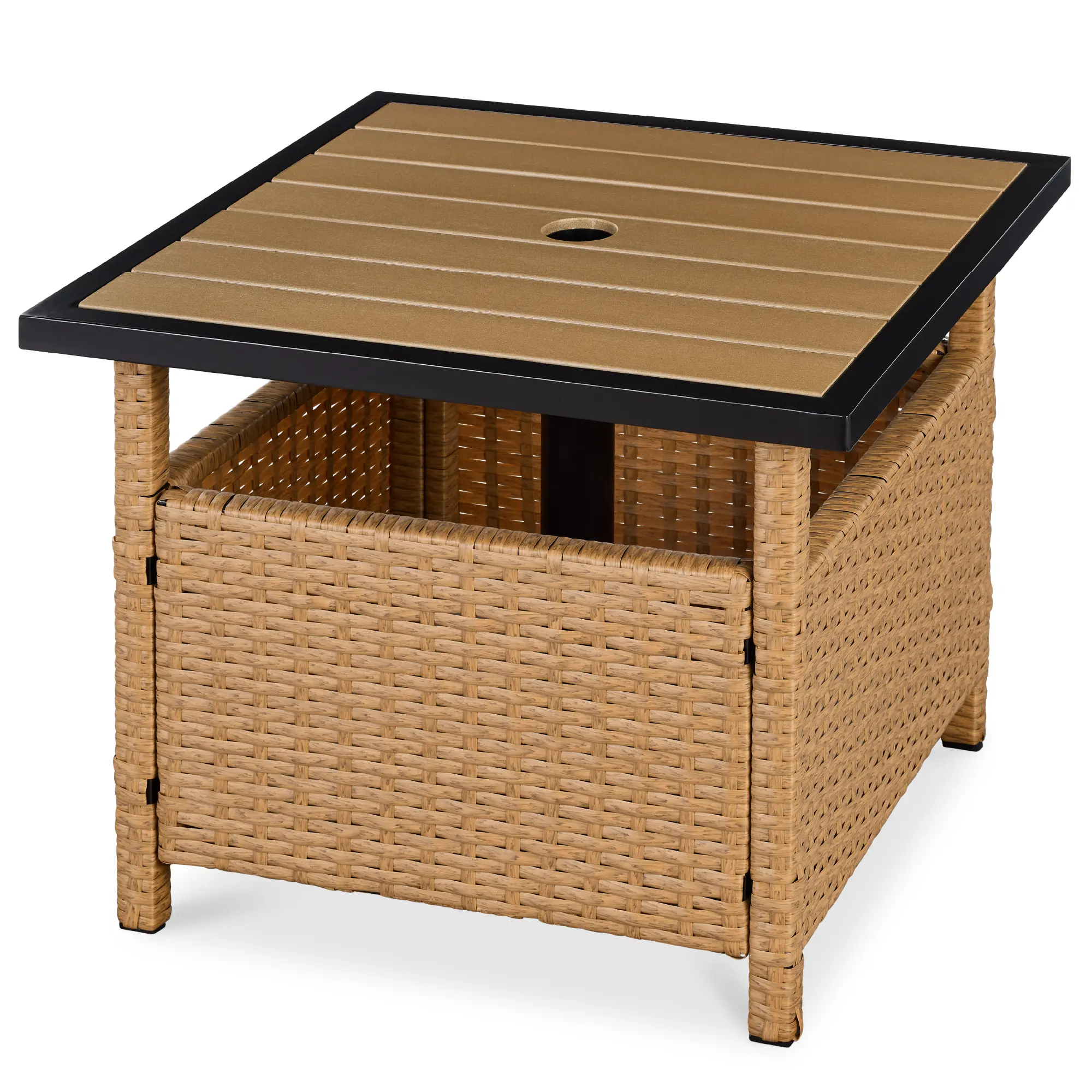 Best Choice Products Wicker Rattan Patio Side Table Outdoor Furniture for Garden, Pool, Deck w/ Umbrella Hole Best Choice Products Wicker Rattan Patio Side Table Outdoor Furniture for Garden, Pool, Deck w/ Umbrella Hole