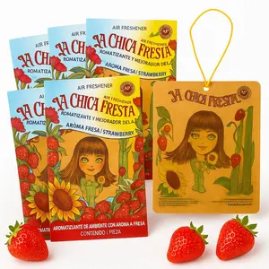 Car Air Freshener，5 Piece Original La Chica Fresita Automotive Air Freshener, Strawberry,Halloween and Christmas gifts