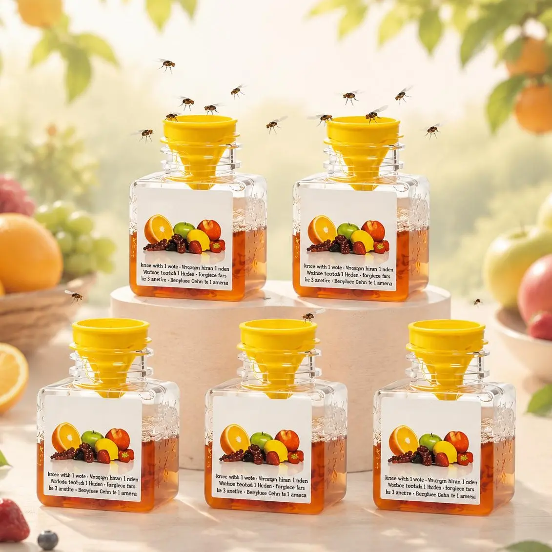 Fruit Fly Traps for Indoors - 2/5/10 Packs, Highly Effective Fruit Fly Catcher for Home & Kitchen, Easy to Use, Long-Lasting Formula Up to 3 Weeks, Non-Toxic