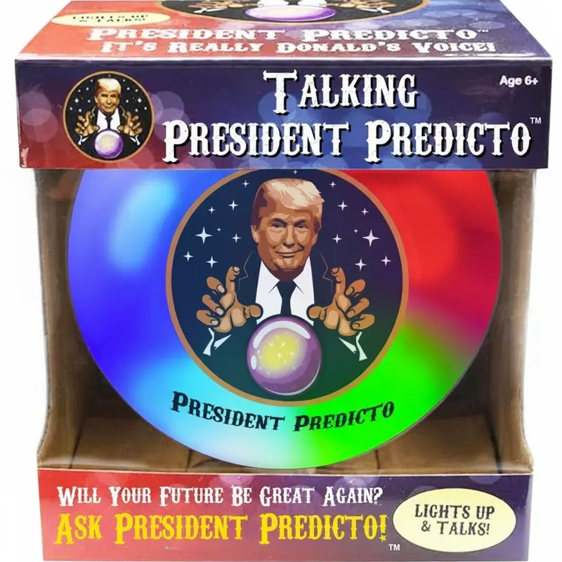 Talking President Predicto Donald Trump Fortune Teller Ball - Unisex Quirky Novelty Gag Toy Collectible, 25 Hilarious Yes/No Answers/Replies, Lights Up & Talks, 3 AG13 Included, Fathersdaygift, Quirky Gifts, Next-Gen Magic 8 Ball Alternative, Party Hit