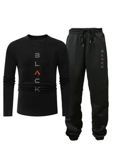 Men's Casual Hooded Set, New Spring Fall Fashion, Trendy Sports Shirt, Comfortable Daily Wear, Stylish Streetwear, Sweatsuit Sets, Athletic Tracksuit Set