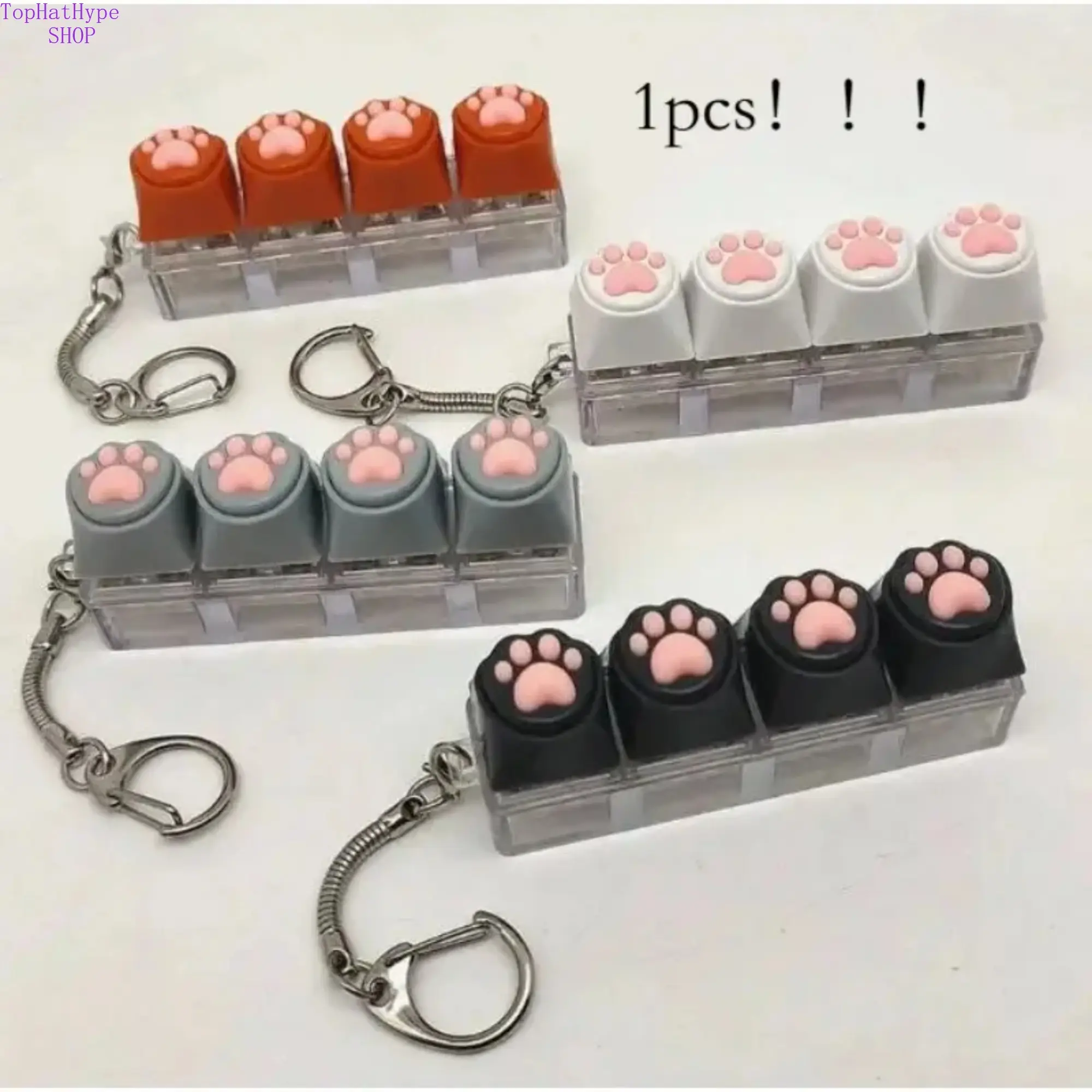 Cat Paw Fidget Toy Keychain - Soft Silicone Keypad-Styled Animal Charm, Mini Plastic Paw Print Slow-Rising Portable Pendant for Anxiety Relief, Cute Anxiety Relief, Unisex