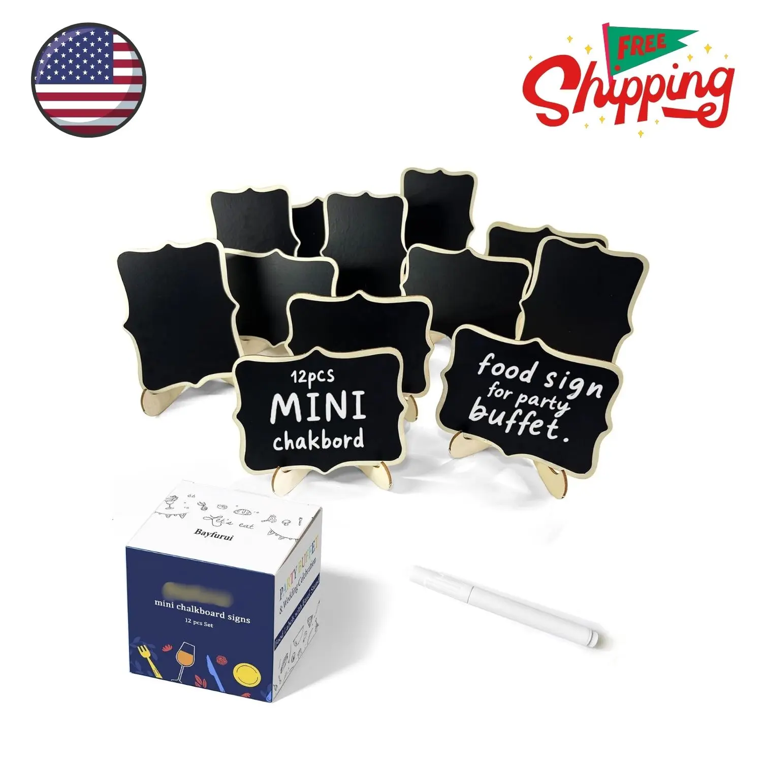 12pcs Mini Chalkboard Signs with Stand,Food Labels