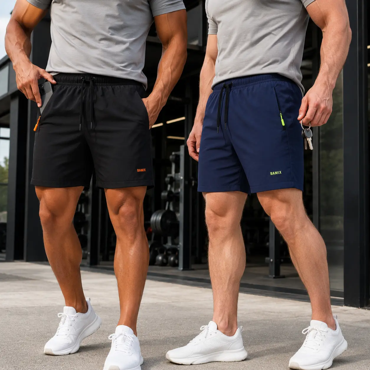 Men's 2-Pack Lightweight Casual Shorts - Athletic Gym Shorts with Elastic Waistband & Adjustable Drawstring, Side Pockets, Breathable Fabric for Basketball, Running, Beach & Outdoors | Regular Fit, Comfortable Activewear & Gym Essentials #SummerVibes