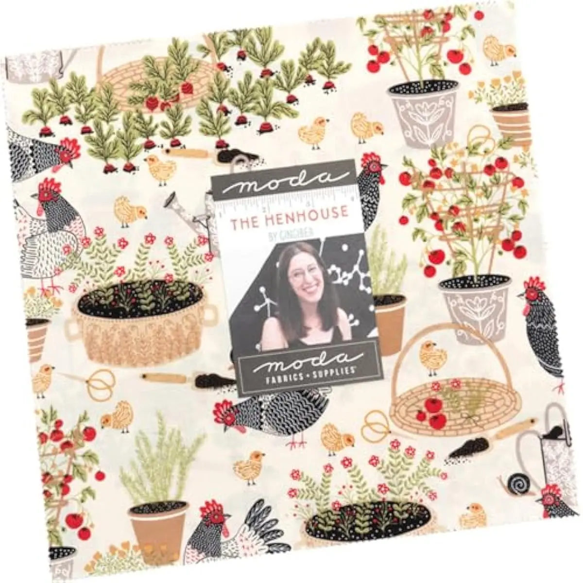 The Henhouse Layer Cake® Woven Textile Fabric - 42 Precut 10-in Assorted Quilt Squares, Ready-Made by Gingiber, Assorted Fabric Fabric