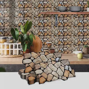 Stone Pattern Wall Sticker, 1 Count Self-adhesive Wall Decal, Waterproof Wall Decor for Kitchen, Bathroom, Home Decor