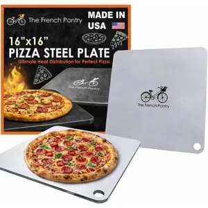 16" x 16" Pizza Steel, Deluxe Thickness Baking Steel for Homemade Pizza and More, Multipurpose Cooking Steel Plate for Ovens and Grills, Made in USA