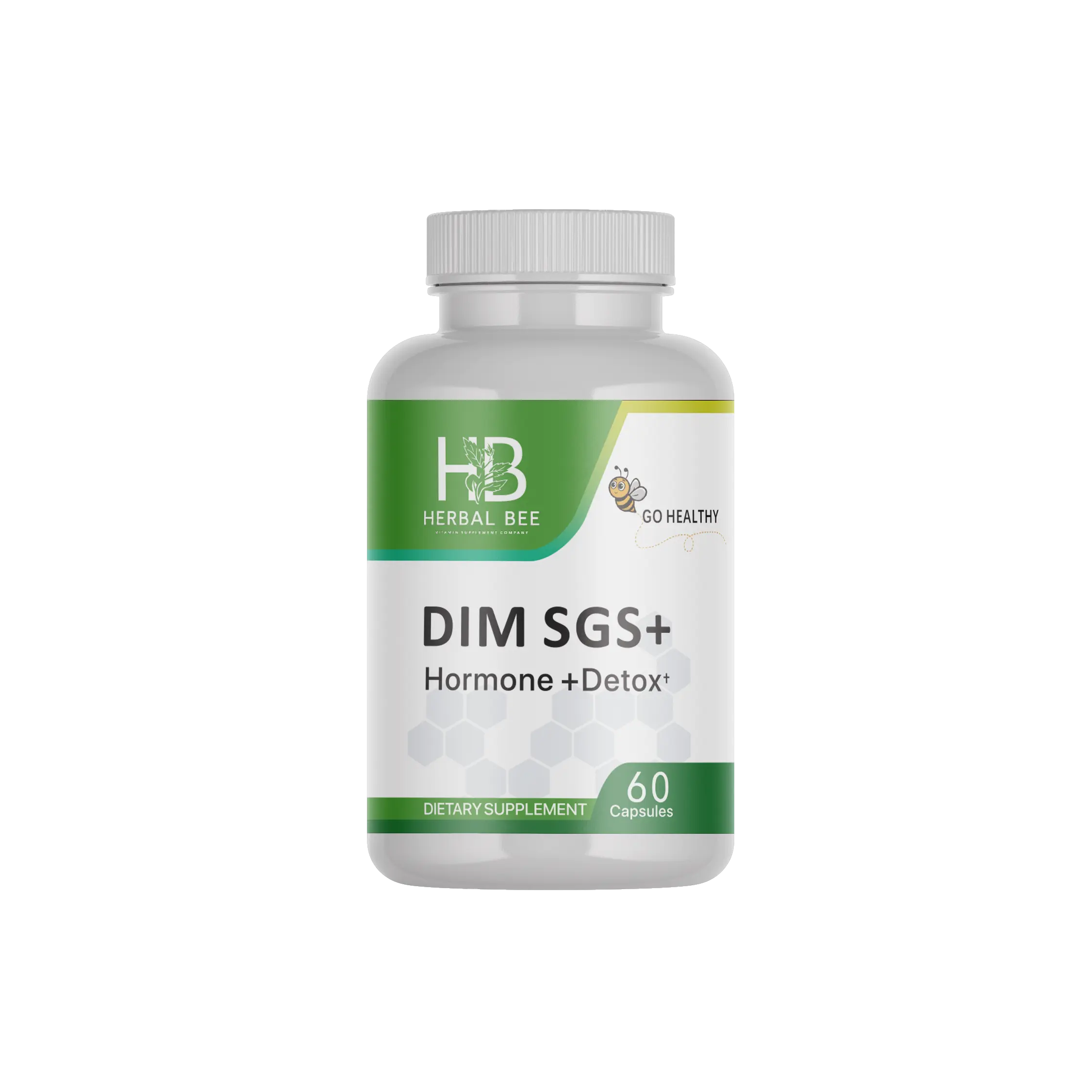 Herbal Bee DIM Supplement 150mg with Broccoli Seed Extract (SGS) & Pomegranate – Estrogen Metabolism & Hormone Balance Support for Women & Men | Vegan, 60 Capsules