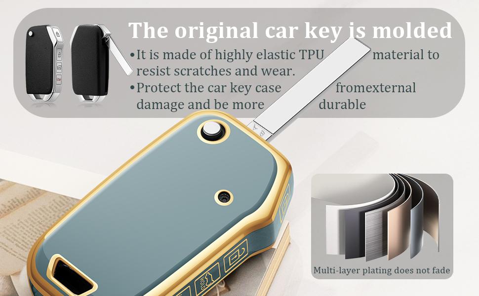 for Kia Key Fob Cover Flip Car Key Case fits K5 LX Seltos S LS Sorento Soul Sportage NIRO Forte LXS FE, Car Protection Cover