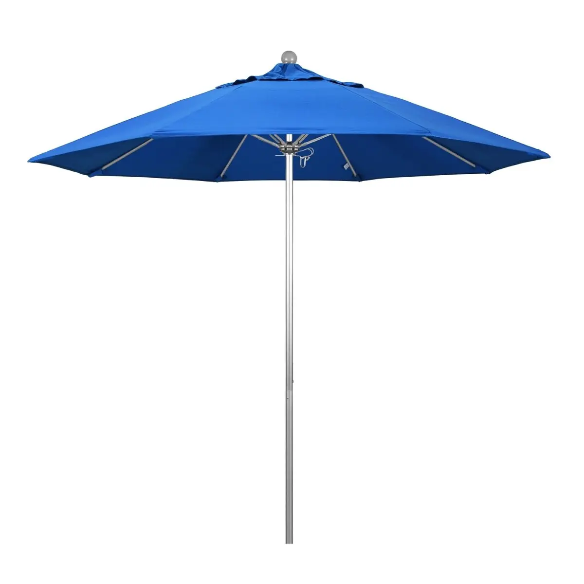 California Umbrella 9' Push Lift Sunbrella Outdoor Patio Umbrella - Silver Anodized Aluminum Pole, Stainless Steel Accents, 20 lbs Base Compatibility, Olefin Fabric Retractable Canopy, Sun Protection Sun Shield, Portable Shade, Color Options, Patio Decor,