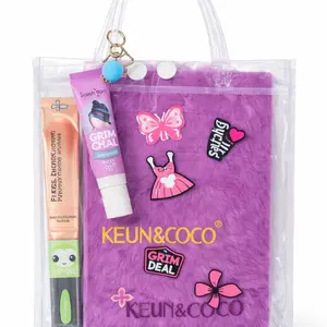 TRANSPARENT COSMETIC BAG WITH MAKEUP SET