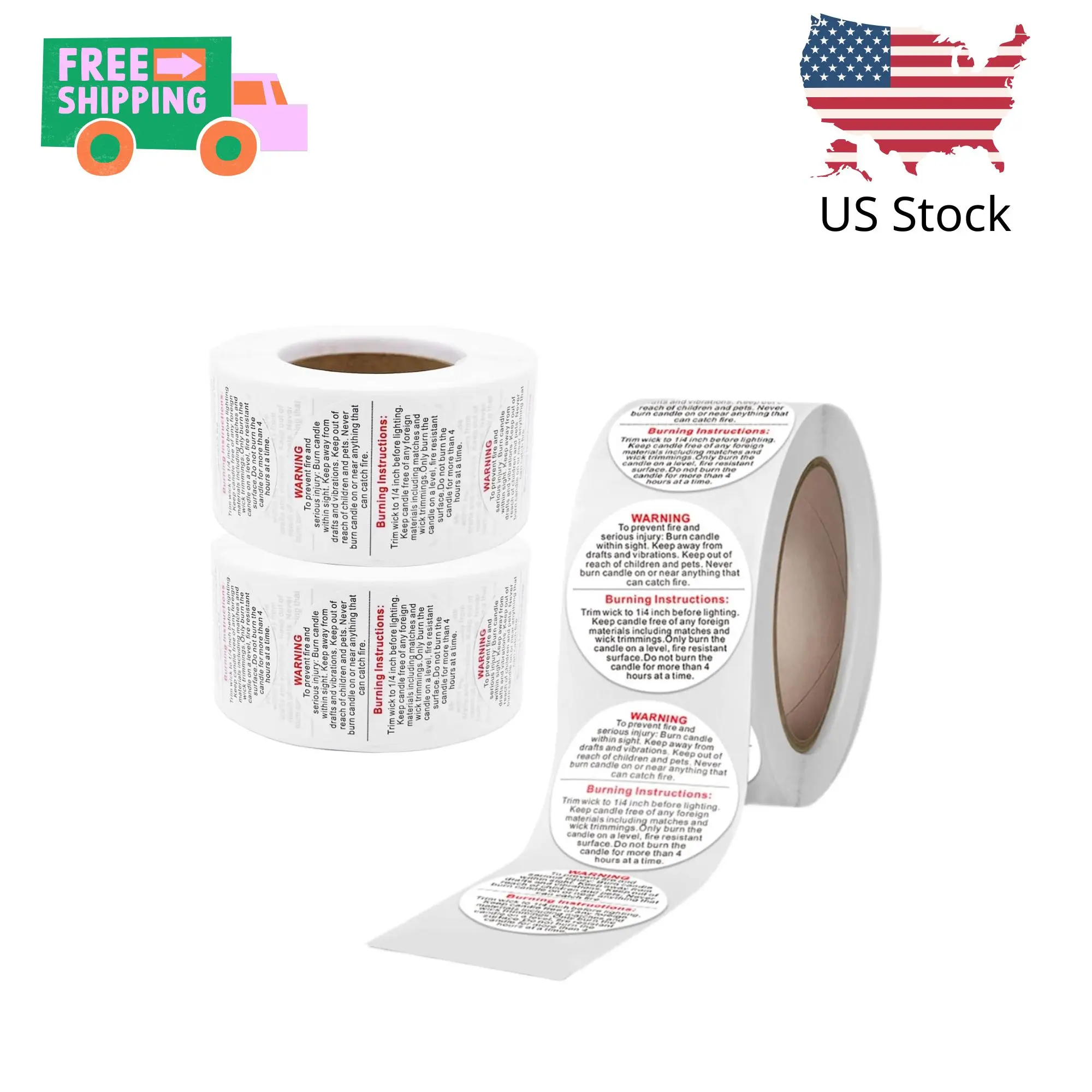 1500PCS Candle Warning Labels,Candle Wick Stickers,1 Inch Candle Safety Stickers
