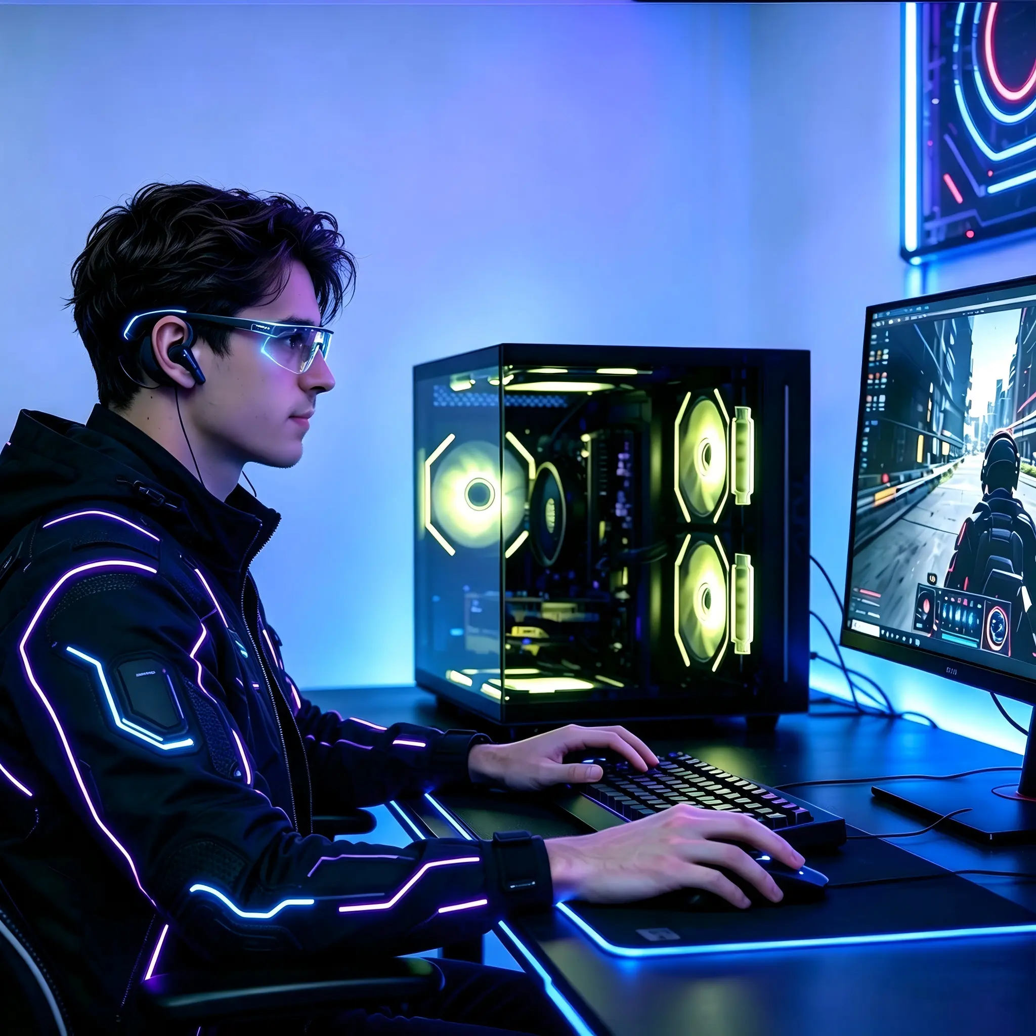 Suevery High Performance Fully Built Gaming PC, Pre-Built Gaming Desktop Computer with R5 3500X Processor, 16GB RAM, 512GB SSD, RX560 Graphics Card, RGB Light Tower, WiFi 6, HDMI & DP Ports, Ready-to-Use for PC Gaming, Streaming & Daily Office Work