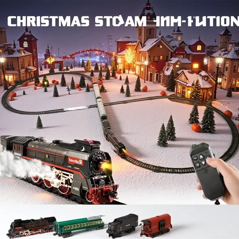 Remote Control Steam Train Toy for 3-4 Years Toddlers - T626 2024 Global Exclusive Limited, 6 Carriages, Dancing Water Smoke, Easy Remote, Rechargeable 1200mAh Li-Ion Cells, USB Charging, High-End Configuration Rechargeable STEM Toy Gift