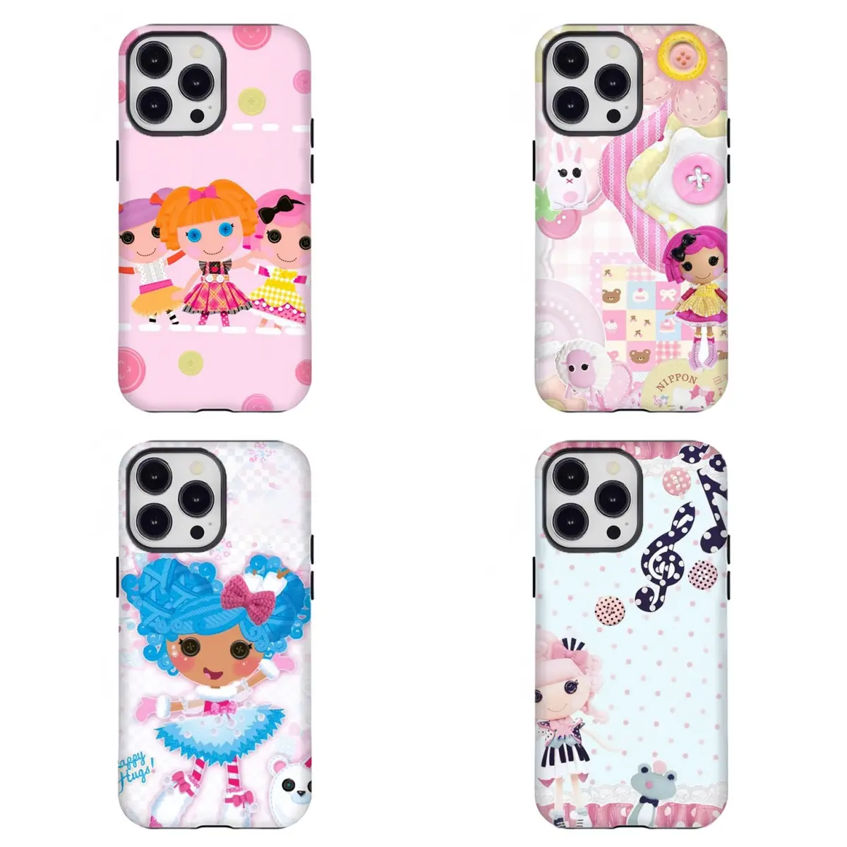 Custom Blue Hair Lalaloopsy Smartphone Casing - Winter Doll Print, Shock-Resistant Handheld Cellphone Device Accessory for iPhone 11-17, and for Samsung S21-S25, Ideal Gift for Kawaii Fans