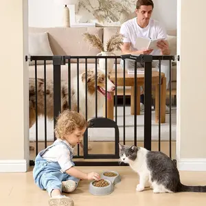 CatPrivilege T7 | Expandable Stylish Baby Gate with Cat Door