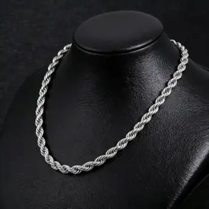 Dainty Stainless Steel Twist Necklace, Trendy Unisex Jewelry, Ideal Gift for Jewelry Lovers & Daily Wear