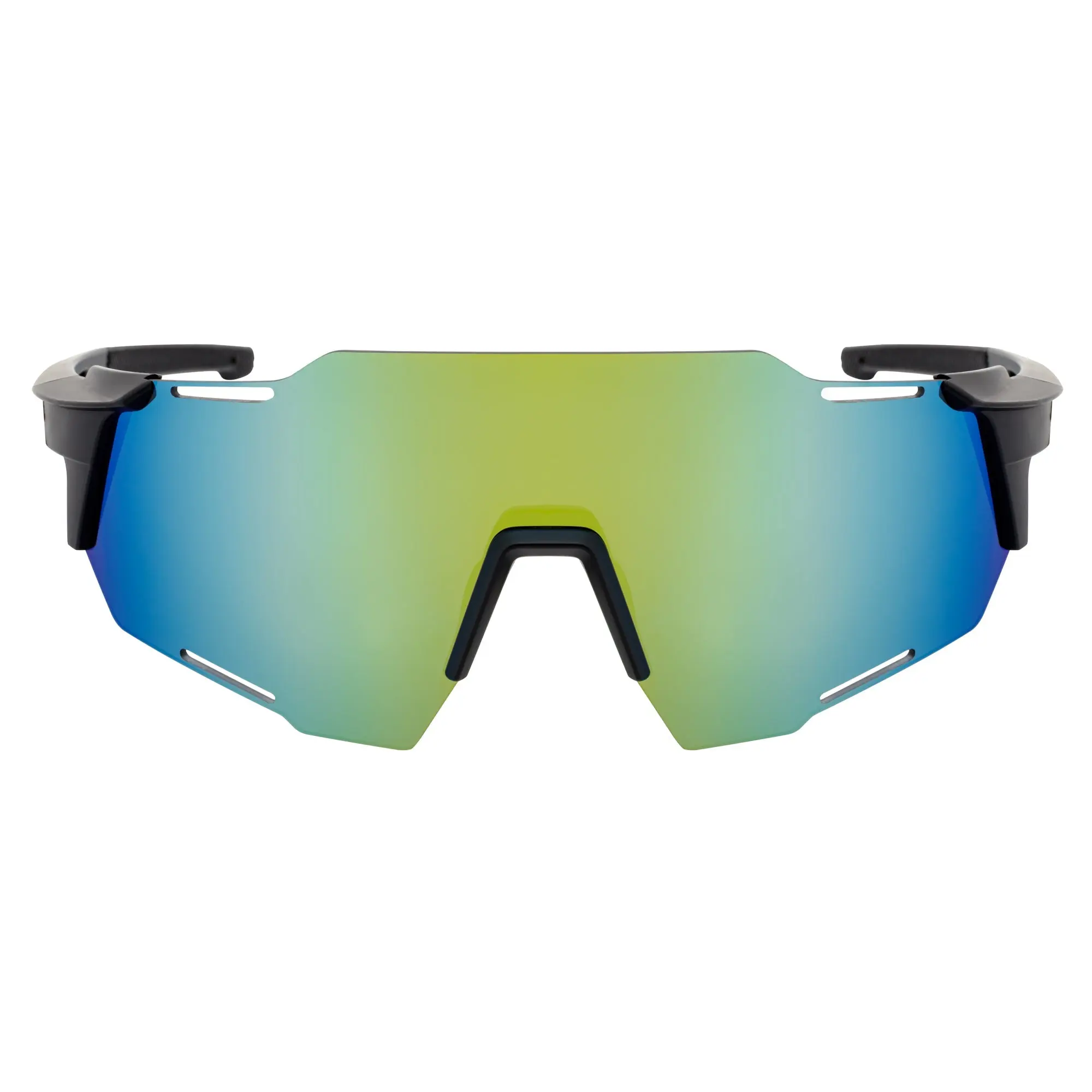 Morspecs Large Width Sports Shield Sunglasses - Polycarbonate Frame, Rimless Shield Lens, Impact-Resistant UV400 UV Protection Lens, Black & Yellow Mirror Coatings, Pinned Hinges, ANSI Z80.3 Compliant for Sports, Outdoor Activities