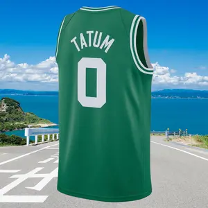 Jayson Tatum Men's Classic-Design Sleeveless stitched Basketball Jerseys green shirt