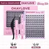 OKAYLOVE Manga Lashes Cluster Kit, Wispy 8-18MM D Curl DIY Eyelash Extension Kit with Glue, Lightweight Reusable Bunny & Bunny Lite False Eyelashes, Nature-Infused Cosmetic, Bottom Lashes Included, Recommended by .melmel.07, #sohochic