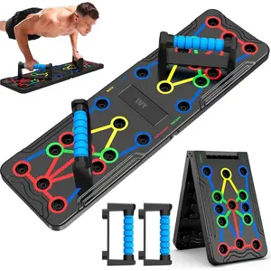 Solid Push Up Board 15 in 1 Home Workout Equipment Multi-Functional Pushup Stands System Fitness Floor Chest Muscle Exercise Professional Equipment Burn Fat Strength Training Arm Men & Women Weights