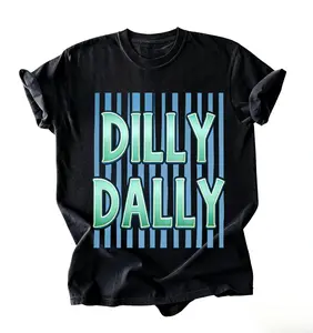 Dilly Dally Spring and Summer PUFF and Striped Preppy Women's Comfort Colors T-Shirt or Tank Top