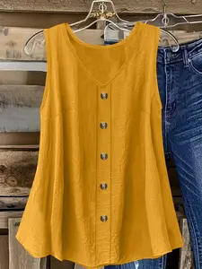 Plus Size Women's Solid Color Vest, Casual Fitted Tank Top, Comfortable Breathable Summer Wear, Perfect for Everyday Use, Fashionable Ladies' Clothing