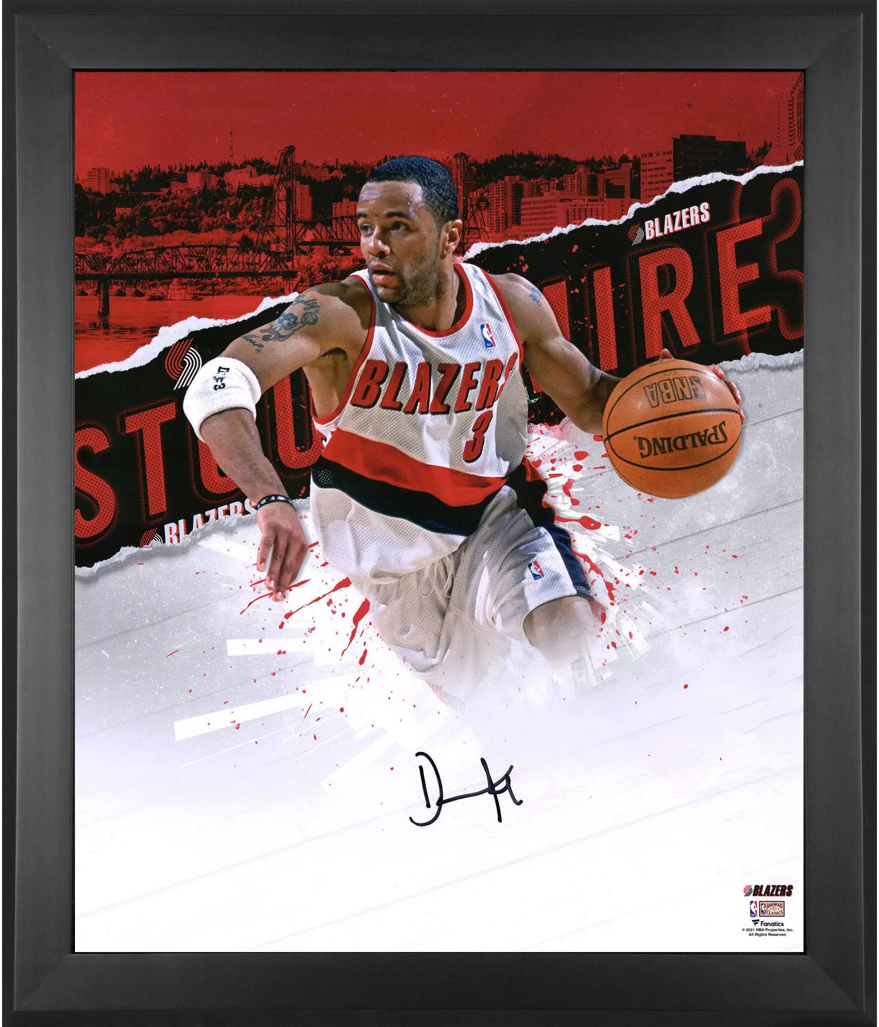 Damon Stoudamire Portland Trail Blazers Framed Autographed 20" x 24" In-Focus Photograph - Fanatics Authentic Certified