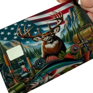 Anime Custom Credit Card Skin with Deer Illustration, Marine Elements, Durable Materials & Personalized Anime Artwork - DIY Scrapbooking Stamping Accessory, Perfect Gift for Toys & Hobbies Enthusiasts